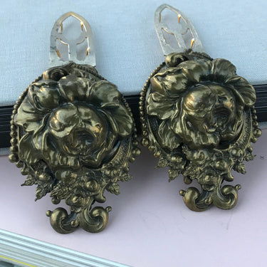1940s Stamped Brass Fur Clips Jewelry Bloomers and Frocks